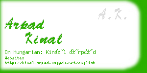 arpad kinal business card